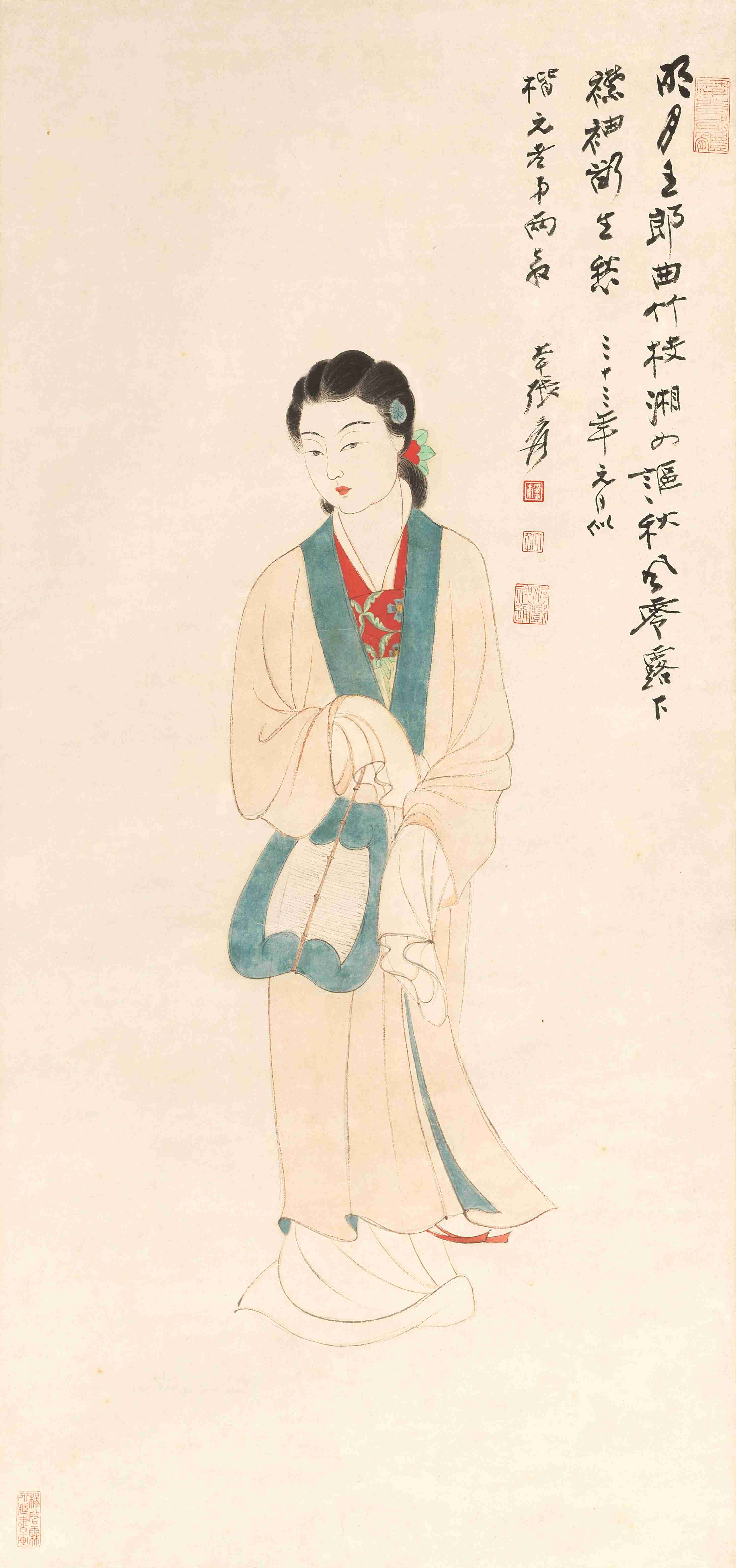 张大千（1899-1983） 纨扇仕女