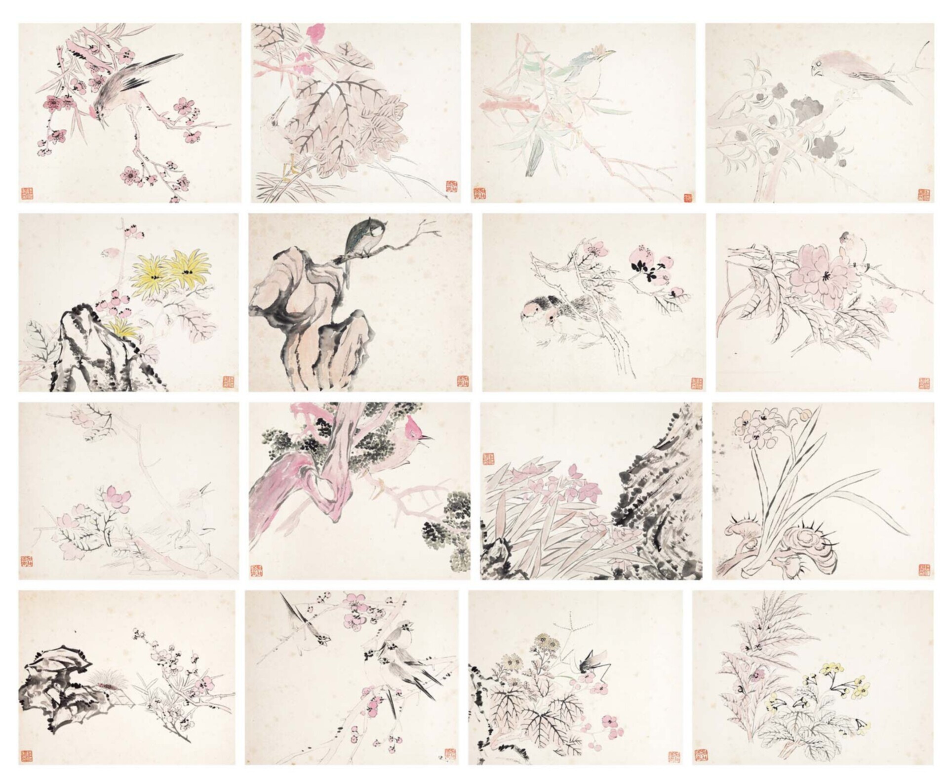 陆抑非（1908-1997)花鸟册