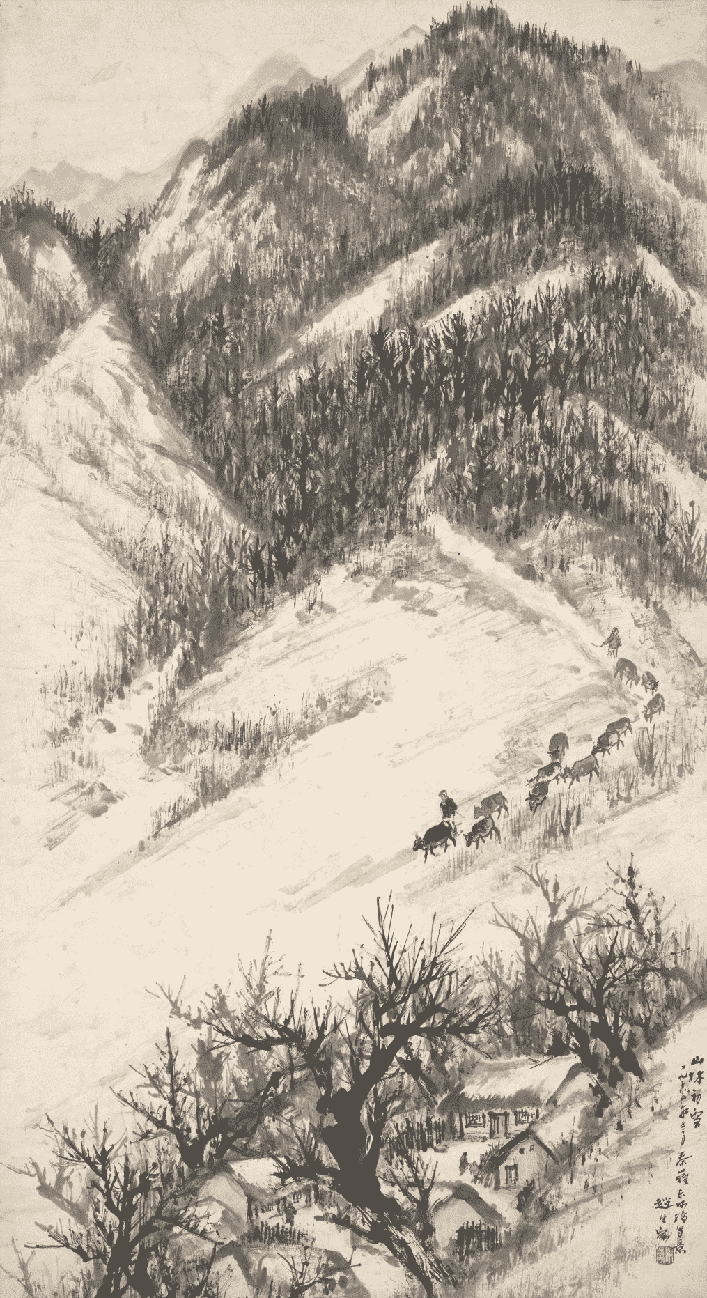 赵望云( 1906—1977 )山林初雪