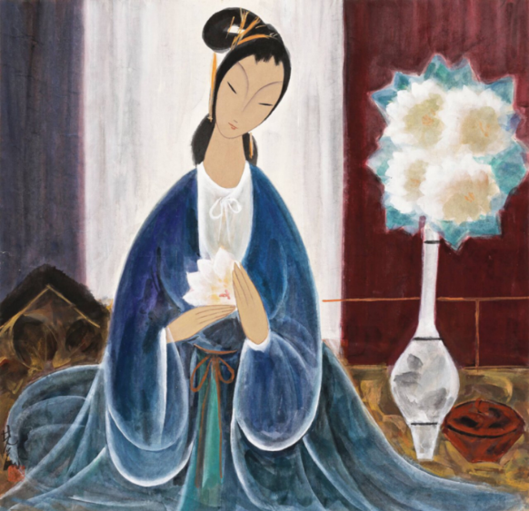 林风眠( 1900—1991 )捧花仕女