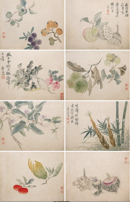 恽寿平( 1633—1690 )花果册页 （八开）